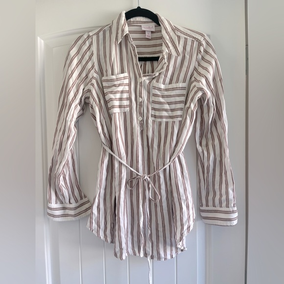 Isabel maternity top Small Maroon/White - Picture 1 of 6